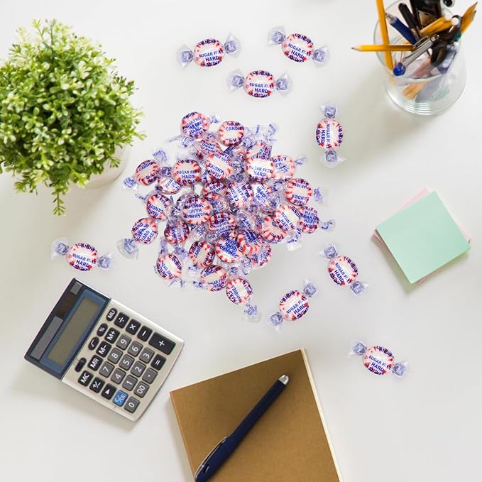 Sugar Free Starlight Peppermint Hard Candy 1 Pound - Approx. 75 Individually Wrapped Starlight Mints Peppermint Discs Hard Candy For Snacks & Treats - Taboom Candy