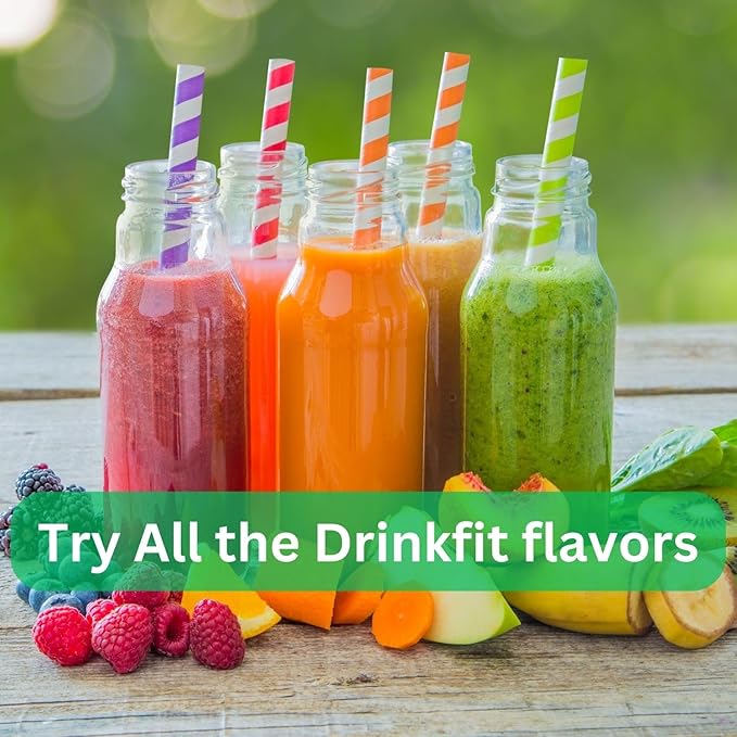 DrinkFit Fruit Smoothie | Real Fruit Puree, Low Sugar, Gluten:Free & Non:GMO, Pomegranate Smoothie Mix : Makes 32 Smoothies, 64 Fl Oz with Dispensing Pump (Pomegranate)