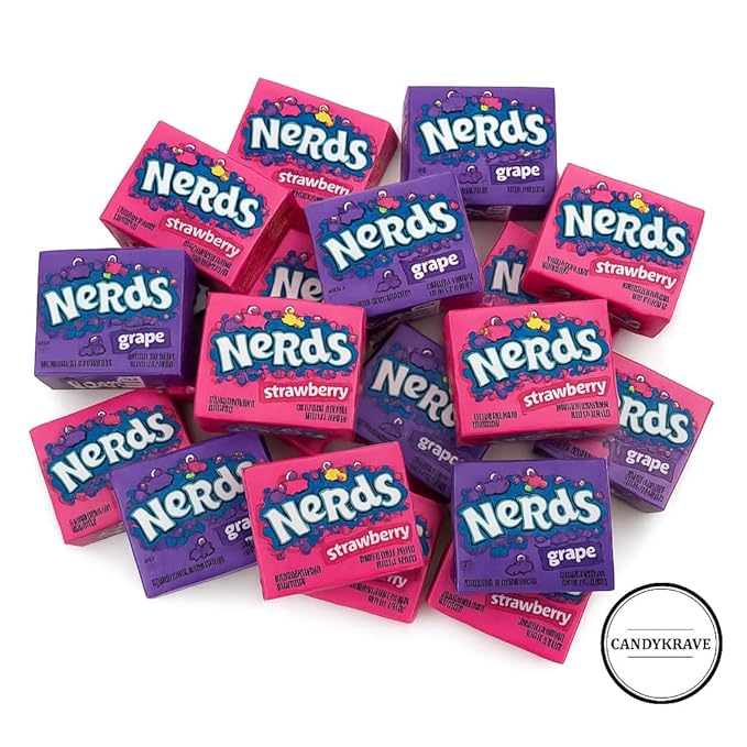 Wonka Nerds Gummy Clusters - Grape & Strawberry - 1 lbs Individually Mini Candy Boxes - Valentines & Easter Treat Pack - Classic & Delicious Gummy Candy for Movie Nights, Birthdays, Pantry