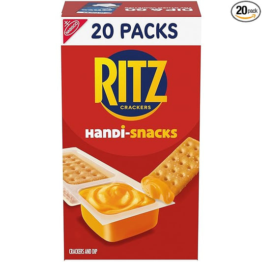 Handi-Snacks RITZ Crackers 'N Cheesy Dip Snack Packs, School Snacks, 20 Snack Packs