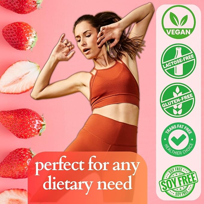 DrinkFit Fruit Smoothie | Real Fruit Puree, Low Sugar, Gluten-Free & Non-GMO, Strawberry Smoothie Mix - Makes 32 Smoothies, 64 Fl Oz (Strawberry)