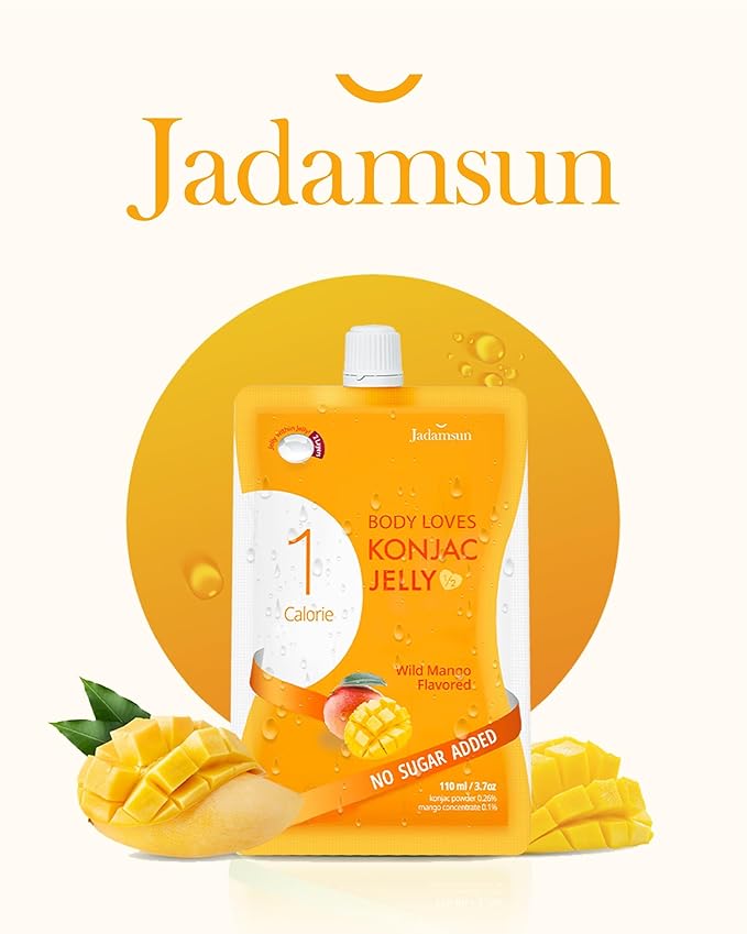 Jadamsun Konjac Jelly Juice (Mango, 20 pcs) - Delicious Low-Calorie Healthy Korean Snack, Drinkable Fruit Snack, Sugar-Free, Vegan, Gluten-Free
