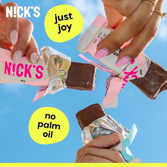 NICKS Keto Chocolate Candy Bars – Variety Pack, Coconut and Peanuts and Fudge, No Added Sugar, Low Carb, 180 Calories, Gluten-Free Sweets – 15-Pack (40g Each)