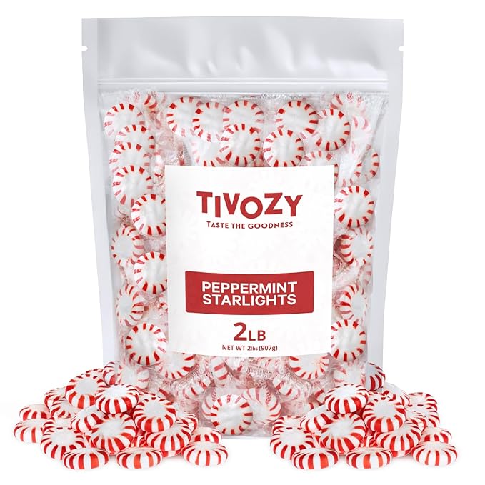 Starlight Peppermints Individually Wrapped Candy, 2 Pound Bulk Pack, Sweets for On the Go Refreshment, Perfect Peppermint Candy for Office.