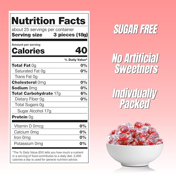 Sugar Free Cinnamon Hard Candy - 6 Pound Individually Wrapped Diabetic and Keto Friendly Cinnamon Disc – Low-Calorie