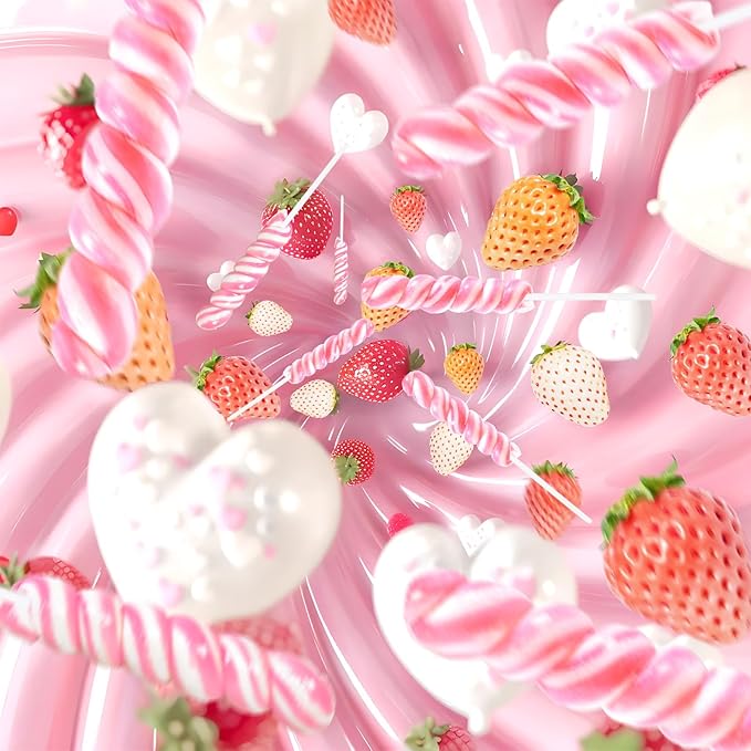 Pink Twisty & Swirl Lollipops 20 Pack, Baby Shower Candy Twist Lollipop Individually Wrapped Suckers, Valentine’s Lollipops Candy Bulk, Strawberry Gender Reveal
