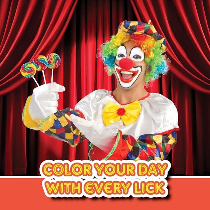24 Circus Rainbow Lollipops Individually Wrapped, Bursting with Fruity Flavor, Great Swirl Lollipops for Kids Birthday Parties, Party Favor Candy and Cake Toppers, By 4YoreElves (Pack of 24)