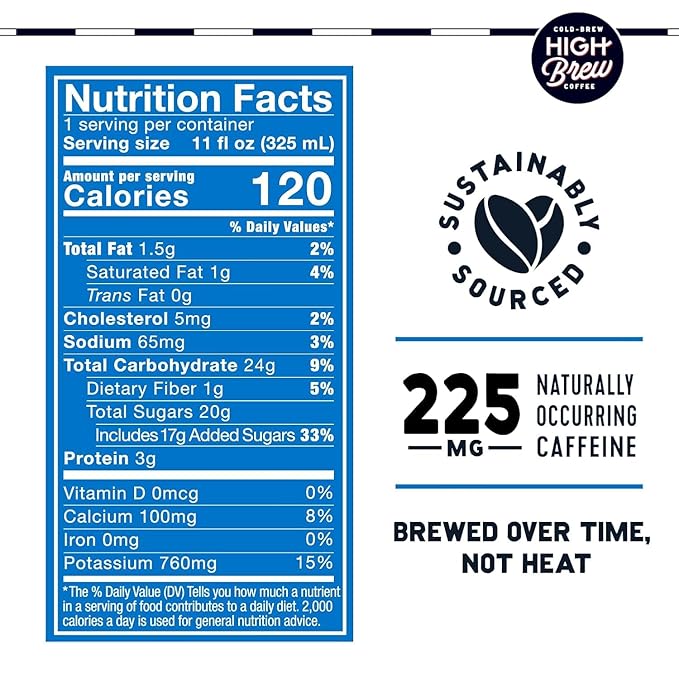 High Brew Coffee | Triple Shot Cold Brew Variety Pack – Vanilla Bean, Black & Espresso | Lightly Sweetened Iced Coffee with Pure Cane Sugar, 225mg Natural Caffeine, Low-Acid, Ready-to-Drink (8 oz Cans, Pack of 12)