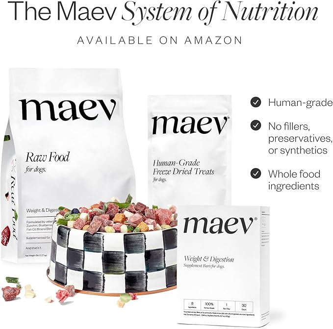 MAEV Human-Grade Anxiety & Calming Supplement Bars | Natural Support for Stress Relief & Calm Behavior, 30 Count