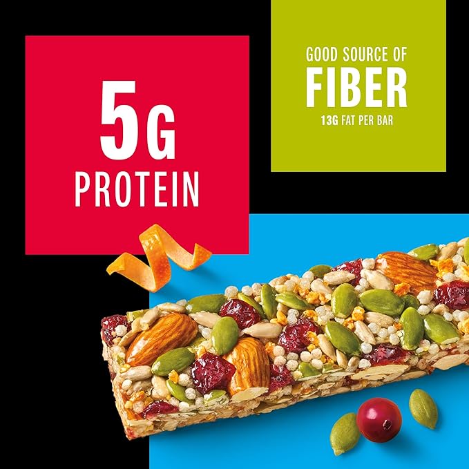 KIND Seeds Fruit & Nuts Snack Bar, Orange Cranberry | 5g Protein, High Fiber, Gluten Free Bars, 1.4 OZ, 12 Count