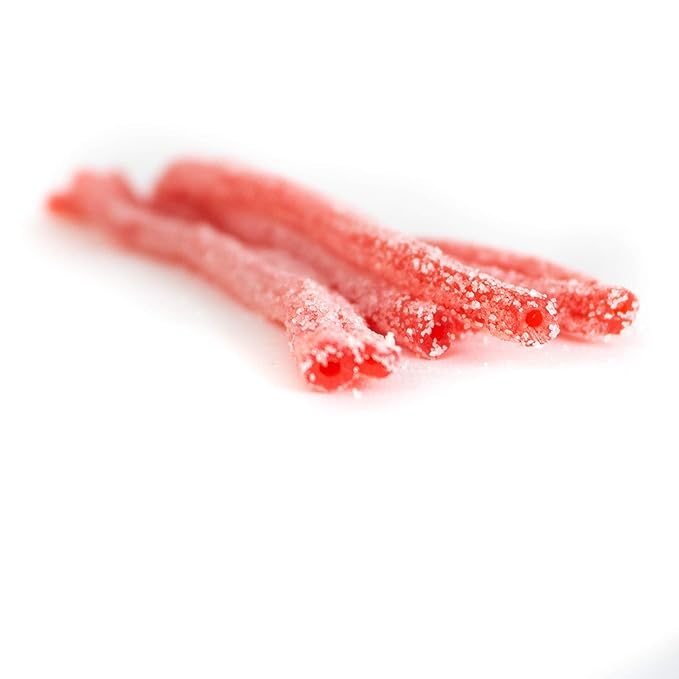 Sour Punch Straws, Sweet & Sour Strawberry Fruit Flavor, Chewy Candy, 4.5oz Tray (12 Pack)