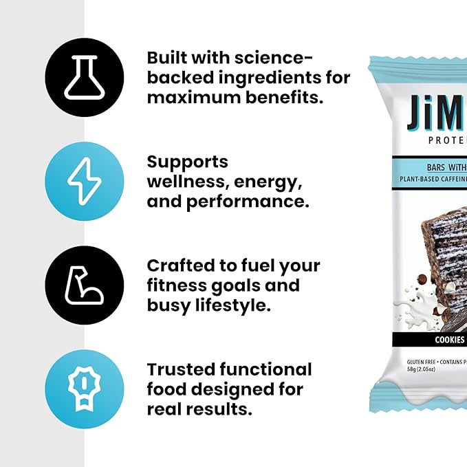 JiMMYBAR! - Eye Of The Tiger Caramel Chocolate Peanut Protein Bars - 25g Protein Bar - 6g Low Sugar - 12 Count - 60g Health Bars - Functional Snack with Real Peanuts & Hand-Drizzled Chocolate