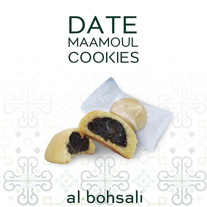 Al Bohsali Assorted Maamoul Cookies – Pistachio, Walnut & Date Filled Shortbread | 24-Piece Mediterranean Pastry Assortment