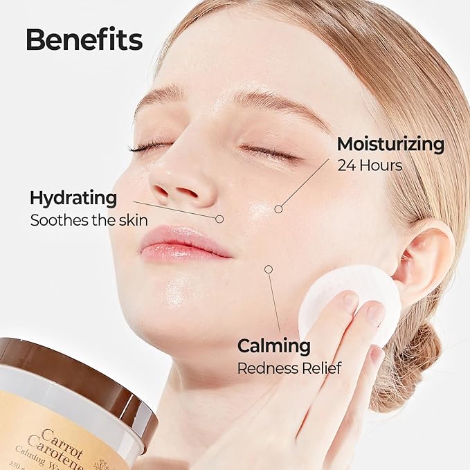 SKINFOOD Carrot Carotene Toner Pads, Hydrating & Soothing for Dry Skin, Instant Cooling, After Sun & Heat Care, Cotton Facial Toner Pads, Korean Skincare for Face (60 Counts)
