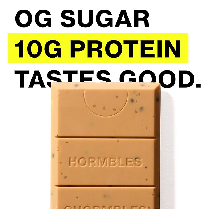 Hormbles Chormbles Protein Candy Bars, Peanut Butter, 10g Protein, 0g Sugar, 140 Calories, Peanut Butter Candy With Cocoa Crunchy Pieces, Sugar Free Snacks or Dessert, 1.06 Oz, 12 Pack