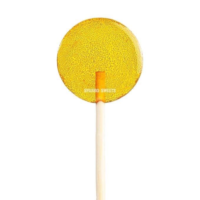 Sparko Sweets Natural Honey Round Lollipops, Made in USA from locally-sourced organic pure honey, No Artificial Ingredients, No Corn Syrup, 1.2-inches diameter, Gold, 40 Count