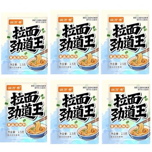 RunFang Premium Ramen Noodle Seasoning Mix, Texture Enhancer Powder, 6 Count (2.5g Each), for Smooth Asian Noodles, 0.42 oz Total拉面剂12g（2.5g*6包）