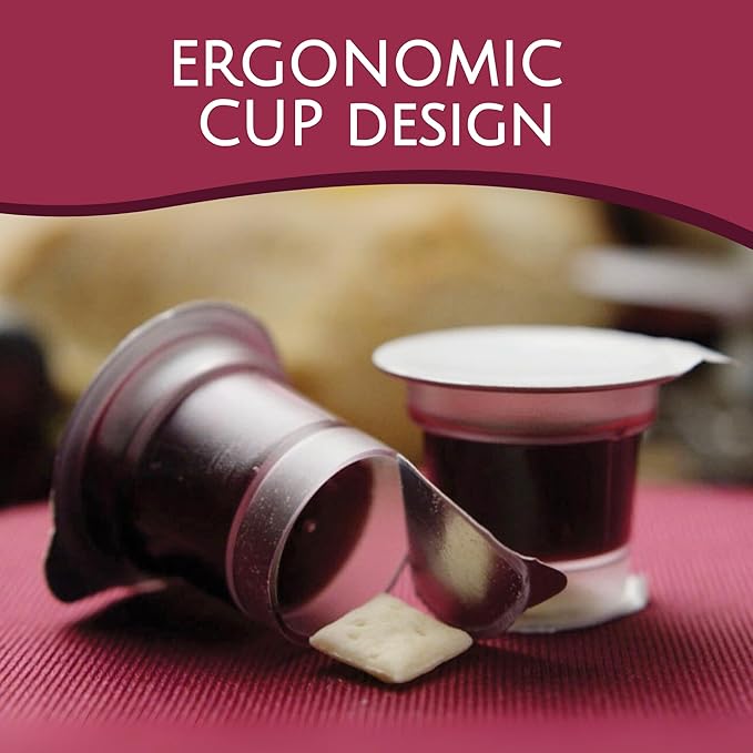 TrueVine Top & Bottom Communion Cups and Wafer Set - Prefilled Cups with Fresh Unleavened Bread & Grape Juice - Carefully Packaged & Easy to Open, Ideal First Communion Favors for Guests (1500 Count)