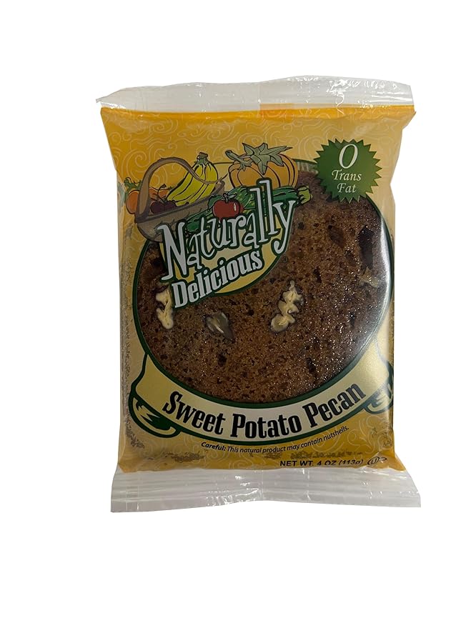 Nadel - NATURALLY DELICIOUS Sweet Potato Pecan Bread Slices, 12 Pack, Sweet Breads & Cakes breakfast bar, back to school lunch snack.