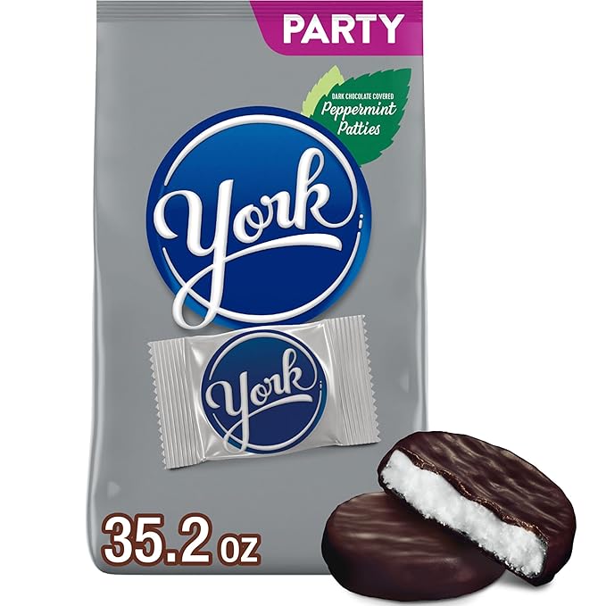 YORK Dark Chocolate Peppermint Pattie Miniatures, Holiday Candy Party Pack, Great Stocking Stuffer 35.2 oz