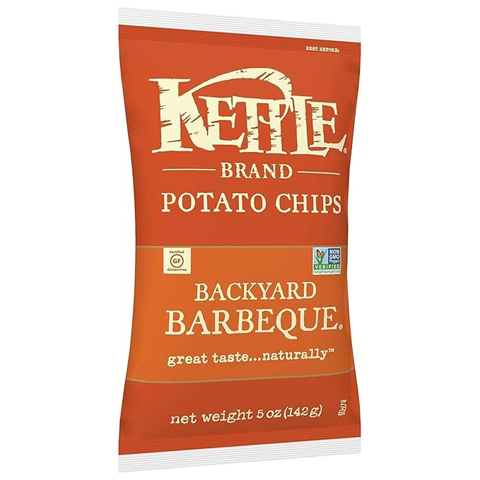 Kettle Brand Potato Chips, Backyard Barbeque Bags, 5 Ounce (Pack of 8)