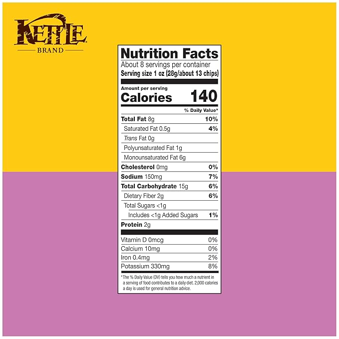 Kettle Brand Potato Chips Parmesan Garlic Kettle Chips, 7.5 Oz (Pack of 2)