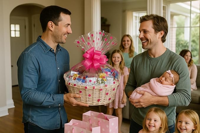 Handcrafted Gift Basket with Chocolates, Cookies, Snacks & Candy. Perfect for Birthdays, Sympathy, Holidays, Clients & Thank You Gifts (Executive Upgrade: $199.99, Baby Girl)