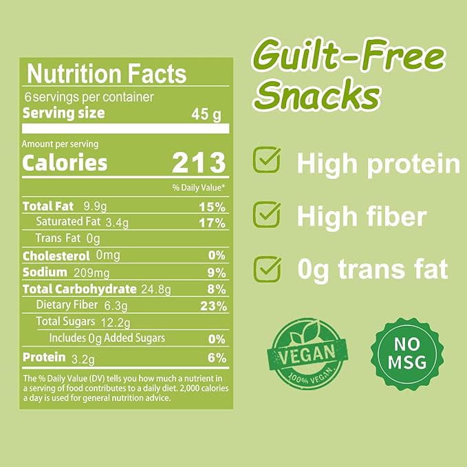 VIGOROUS MOUNTAINS Shiitake Mushroom Snack Chips, Crunchy Veggie Crisps, Wasabi Flavored Dried Snacks Perfect for Snacking Salad Topping | Non-GMO Low-Fat High Fiber | Vegetarian-Friendly in Resealable Full Zip Lock Bag (9.5 Ounce)