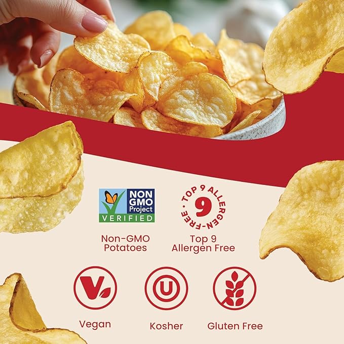 Jackson’s Potato Classic Kettle Chips with Sea Salt (1.5oz, Pack of 28) - Made with Premium Avocado Oil - Allergen-friendly, Gluten Free, Peanut Free, Vegan, Kosher - Shark Tank Product