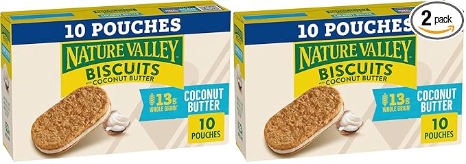 Nature Valley Biscuit Sandwiches, Coconut Butter, Snack Value Pack, 10 ct, 13.5 OZ (Pack of 2)
