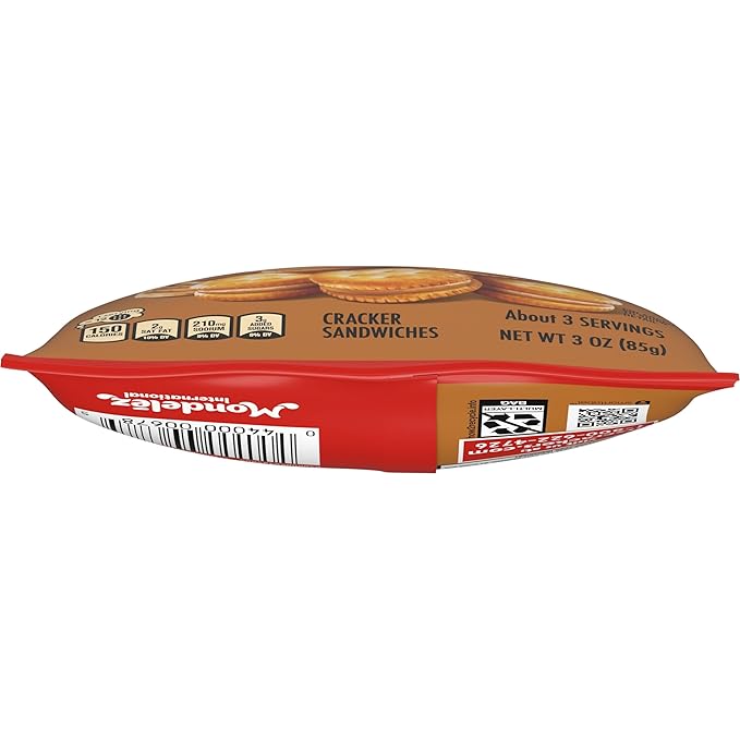 RITZ Bits Peanut Butter Sandwich Crackers, Snacks for Kids and Adults, Lunch Snacks, 12 - 3 oz Bags
