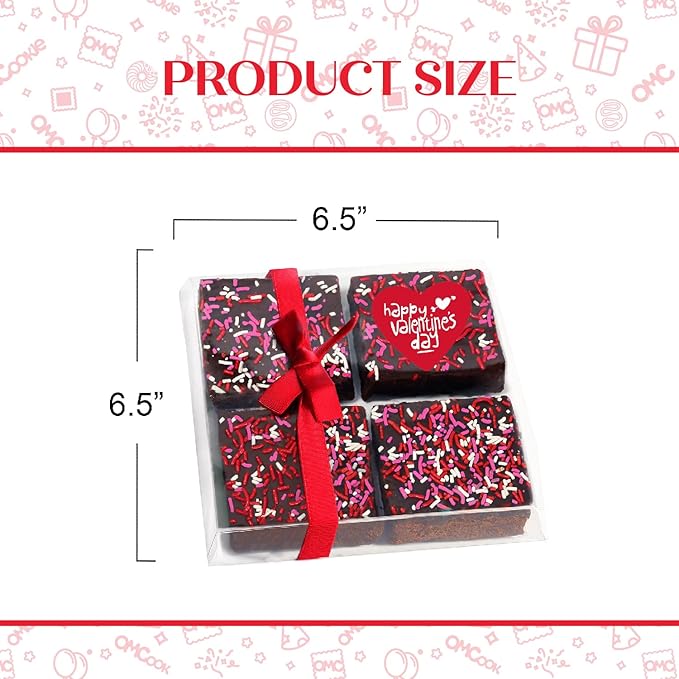 Valentines Day Gift Basket Chocolate Brownies Food Gift Individually Wrapped For Men Women Package | Nut Free Dairy Free | Kosher