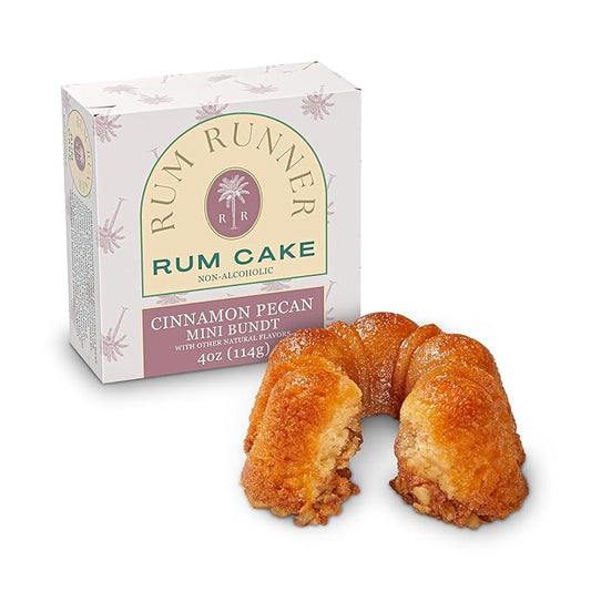 The Great Spirits Baking Company's Rum Runner Cinnamon Pecan Streusel Rum Cake, Mini Bundt Cake (4 oz), Comforting Dessert for Any Time of the Day