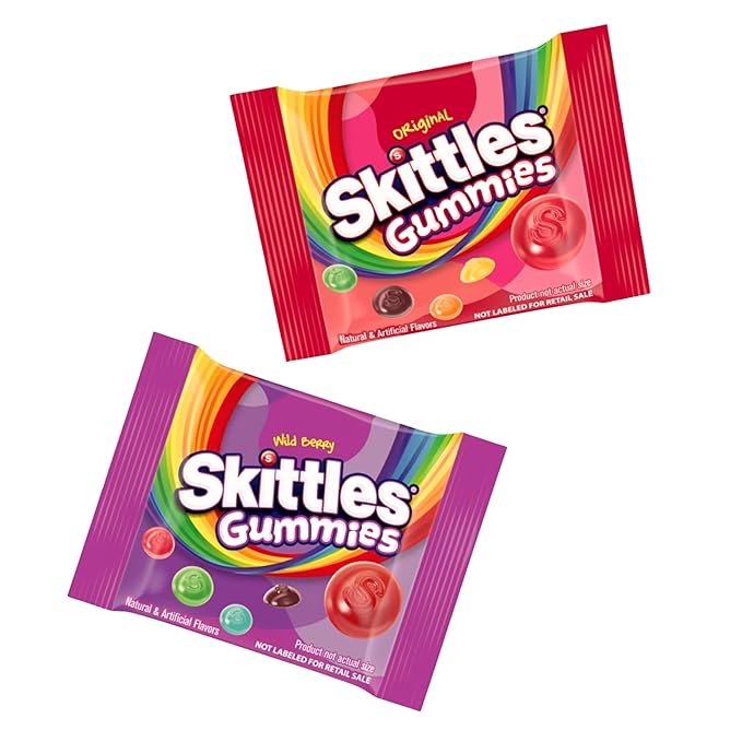 Skittles Gummies Mix 1.5 LB Fun Size Variety Pack of Original & Wild Berry Flavors Individually Wrapped Fruity Gummy Candy for Parties, Gifting, and On The Go Snacking