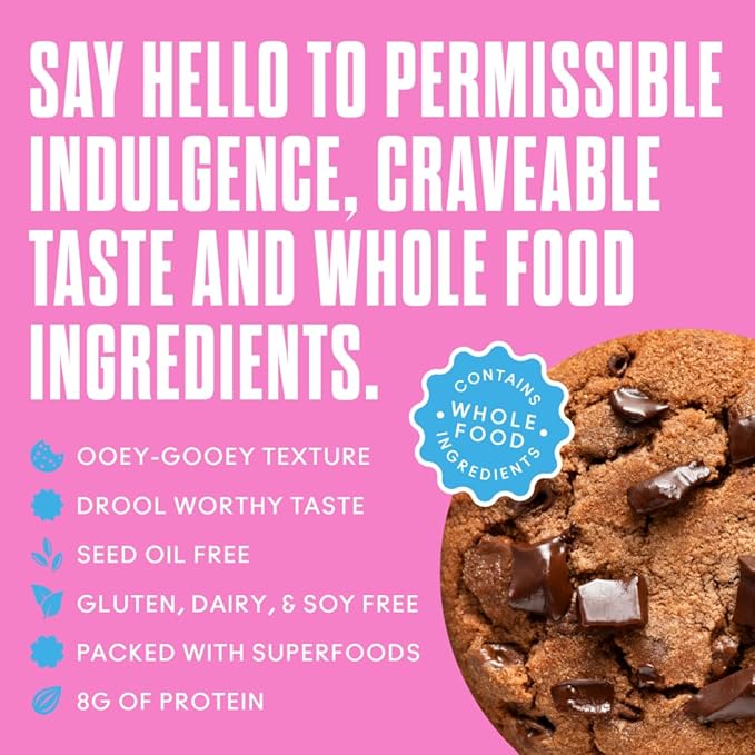 Toto's Sea Salt Chocolate Chip Vegan Cookies: Gluten-Free High-Fiber Cookie with Plant-Based Protein, Superfoods, and Adaptogens - 10X Individually Wrapped Cookies