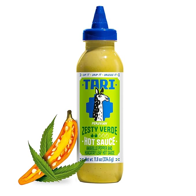 Tari Hot Sauce - Zesty Verde - Creamy, Herbal & Fresh - Game Day Favorite - 11.8 oz