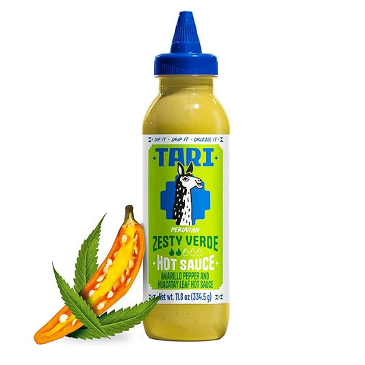 Tari Hot Sauce - Zesty Verde - Creamy, Herbal & Fresh - Game Day Favorite - 11.8 oz