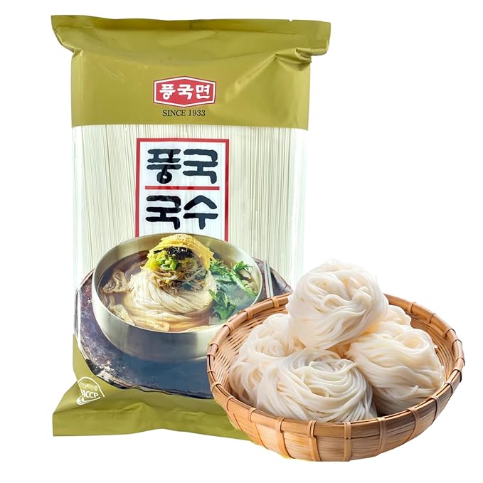 Korean Food Premium Dried Somen Udon Noodles 3kg (6.6 lbs), NO GMO, Poongkukmyeon, Korean Thin Wheat Noodles, Family Size Pack 소면 풍국면