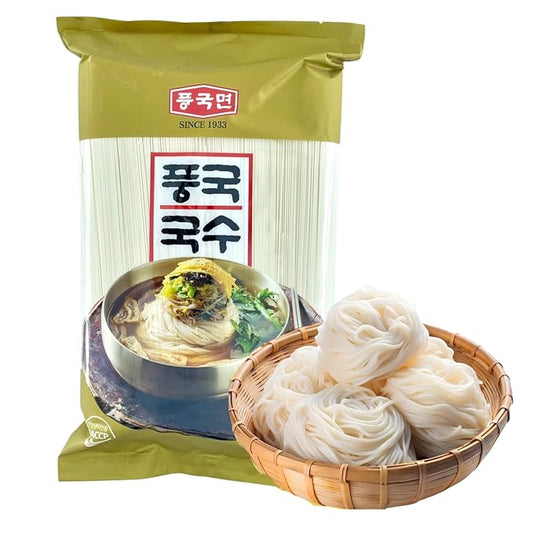 Korean Food Premium Dried Somen Udon Noodles 3kg (6.6 lbs), NO GMO, Poongkukmyeon, Korean Thin Wheat Noodles, Family Size Pack 소면 풍국면