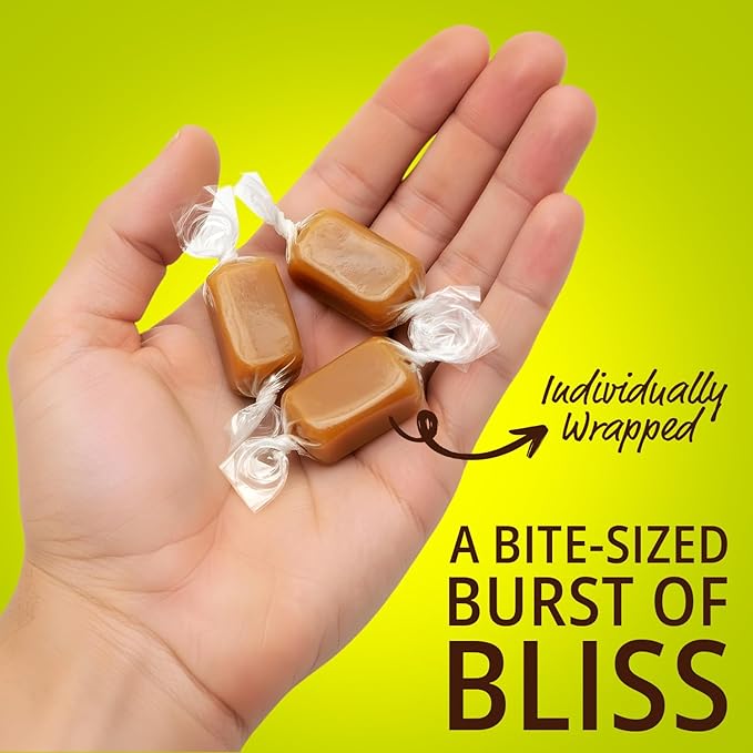 PARDAS Caramel Cream Candy, 7oz Bag, 2 Pack of Caramels Individually Wrapped, Ideal Kosher Candy for Desserts, Parties, Lunchboxes and Holiday Celebrations, Perfect for Snacking and Sharing