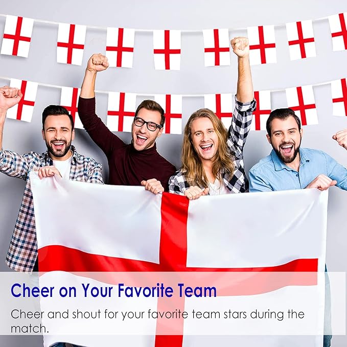 AhfuLife 2 Pcs England Flag St Georges Flag 3 x 5 Ft, Large English Flags for Outside - Double Side with Brass Eyelets for Olympic Party Decorations, Bar Garden Street Decoration Indoor Outdoor