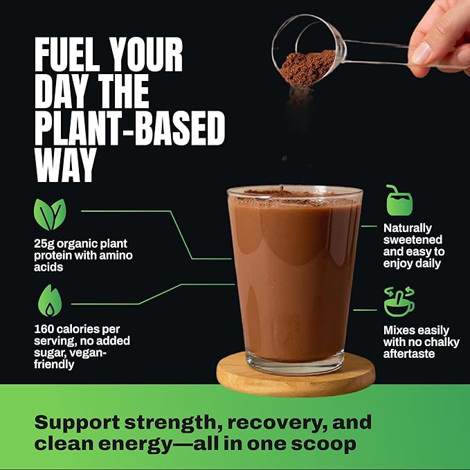 VEDGE Vegan Protein Powder - Plant Protein Powder with Pea, Pumpkin & Sunflower - USDA Organic, Amino Acids, Dairy Free, Gluten Free, Soy Free, Keto, Non GMO, Smooth Texture - Chocolate - 20 Servings