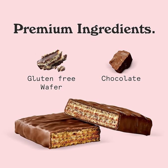 NICKS Protein Wafer Bar | 25% Protein (10g) 198 Calories | Low Carb Chocolate Cookie Bar Snack with No Added Sugar, Gluten Free, Chocolate (24 bars x 40g)