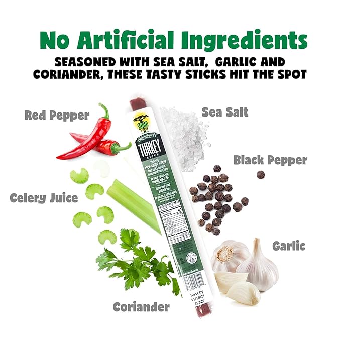 Chimichurri Turkey, Sogo Snacks, No Sugar, Low Carb, Free-Range from a 3rd Generation, Independent Family Farm. Gluten Free, Hiking Snacks. Keto, Whole, Paleo Friendly (Chimichurri Turkey, 72 Count)