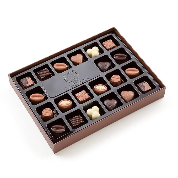 CARIANS Chocolate Gift Box, Assorted Luxury Premium Pralines Gourmet Chocolate Basket, Dark, Milk & Truffles, Box of Candy, Great for Gift Giving, Anniversary, Valentine's Day