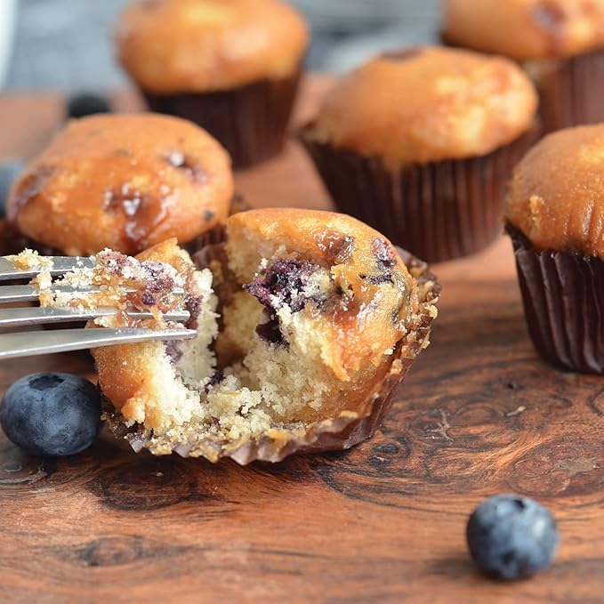DIJAS Natural Foods Plant-Based 36-Vegan Mini Muffins ONLY $0.97-oz! Natural and Preservative Free Ingredients, Delicious Snack and Breakfast (36 Muffins) (Blueberry)