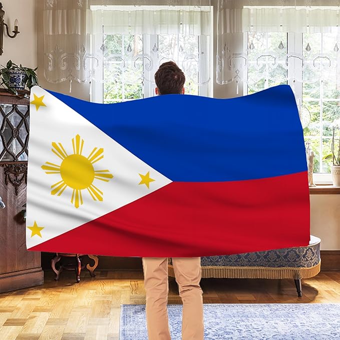 AhfuLife Philippines Flag 3x5 Ft, Large Filipino Flag National Flags for Outside - Double Side with Brass Eyelets for World Cup Party Decorations, Soccer Party Bar Garden Decoration Indoor Outdoor