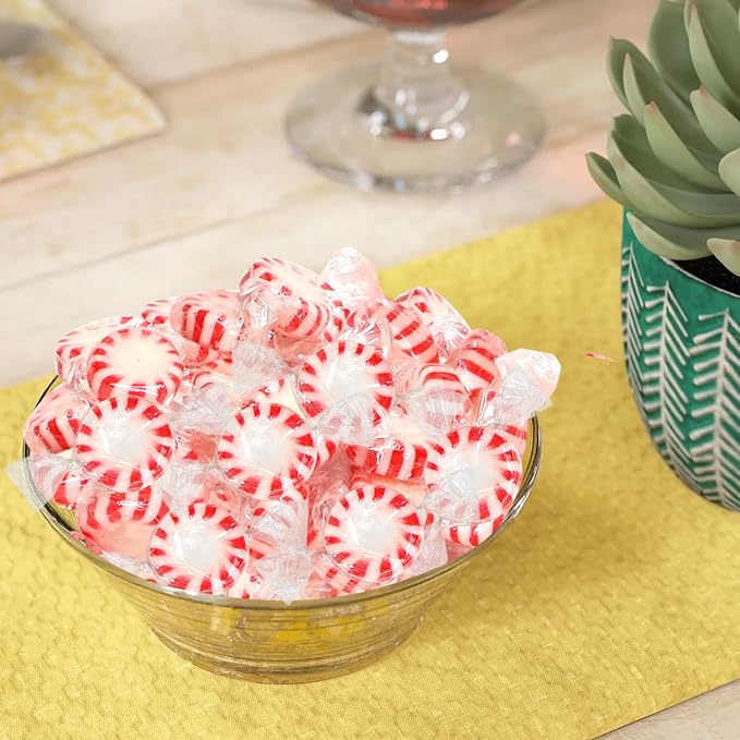 Bulk Starlight Peppermints Hard Candy - 2 Pound Approx. 144 Individually Wrapped Peppermint Hard Candy Discs For Holiday Parties, Candy Bowls & Treats