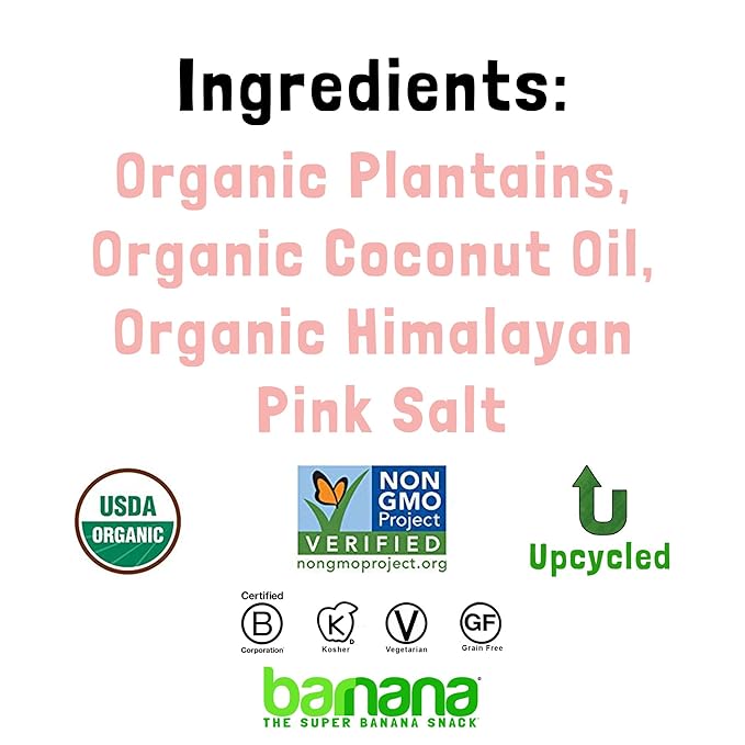 Barnana Organic Plantain Chips with Himalayan Pink Salt, 5 Oz