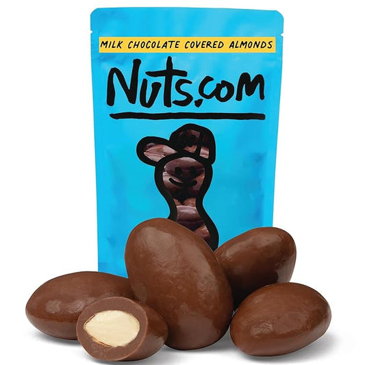 Nuts.com – Milk Chocolate Covered Almonds – 2 Pound Bag, Great Snack for Adults & Kids, Good Source of Protein, Fiber, Iron, Calcium, Potassium & Antioxidants